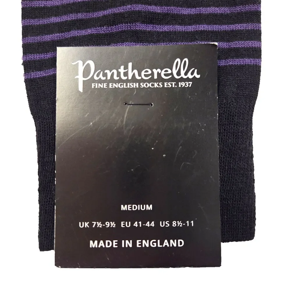 Pantherella Merino Wool Men's Socks Medium Soft Blue Black Grey Made in England